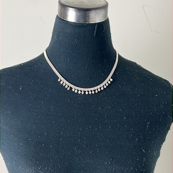 1928 Vintage Timeless Silver Choker Statement Necklace - Picture 10 of 12